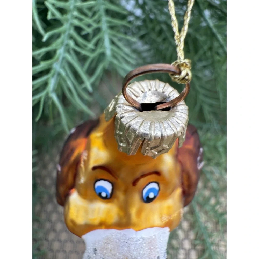 Vintage‎ Style Glass Dog Ornament Spaniel Hand Painted Glitter Christmas Decor